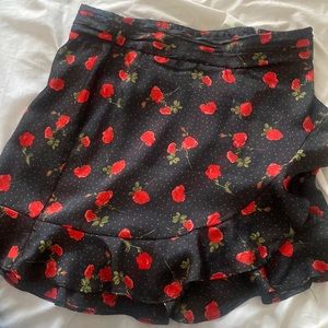 Black & red shorts that looks like a skirt from the front